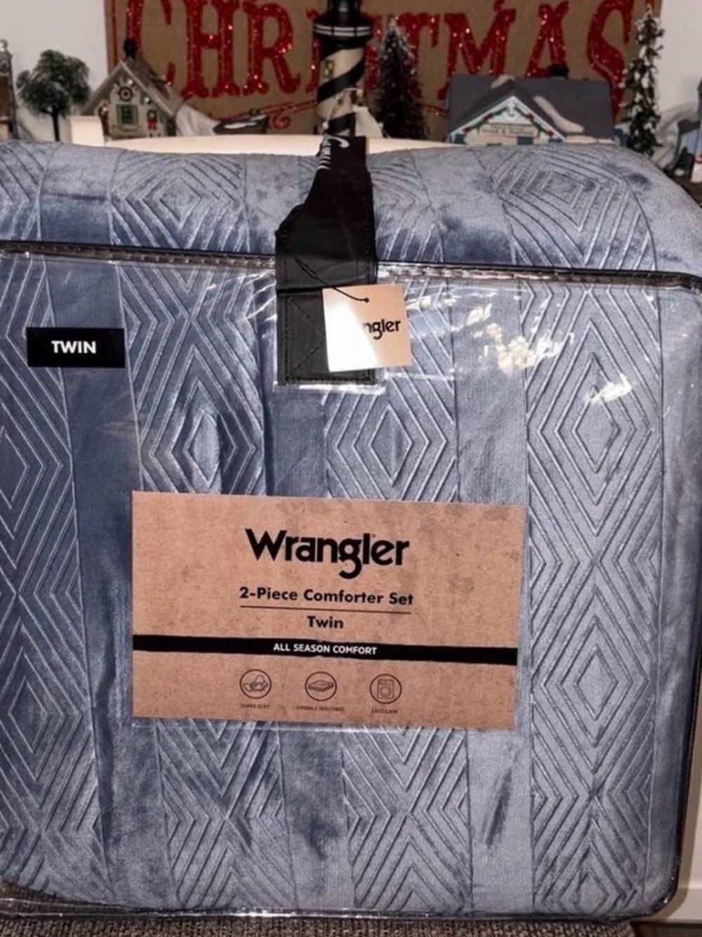 Wrangler Twin Comforter Set in Steel Blue Gray